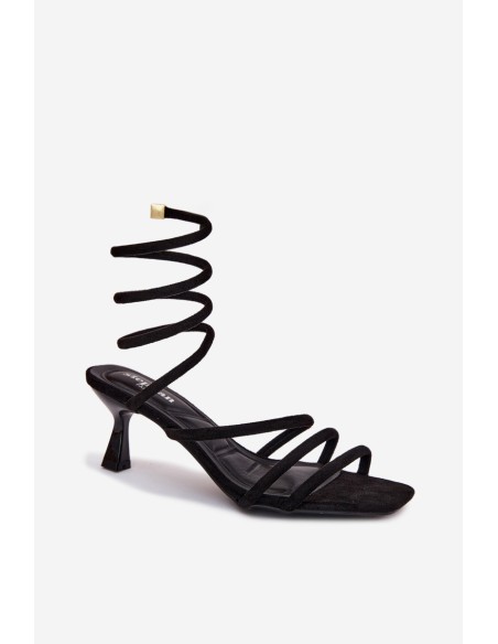 Women's High Heel Sandals With Straps Black Samara