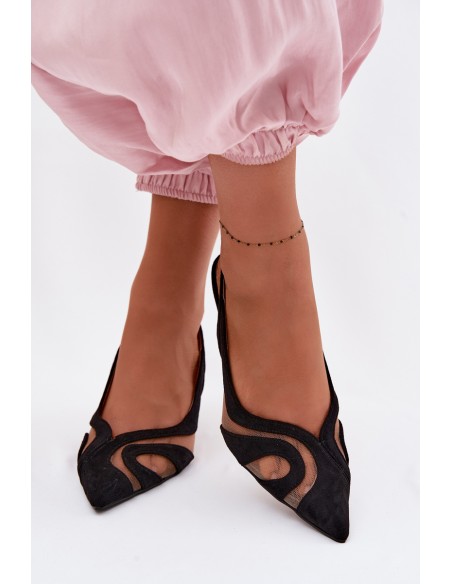 Women's Mesh Sandals With Stiletto Black Cornelia