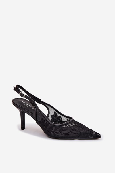 Lace Mesh High Heel Black Mavia 2