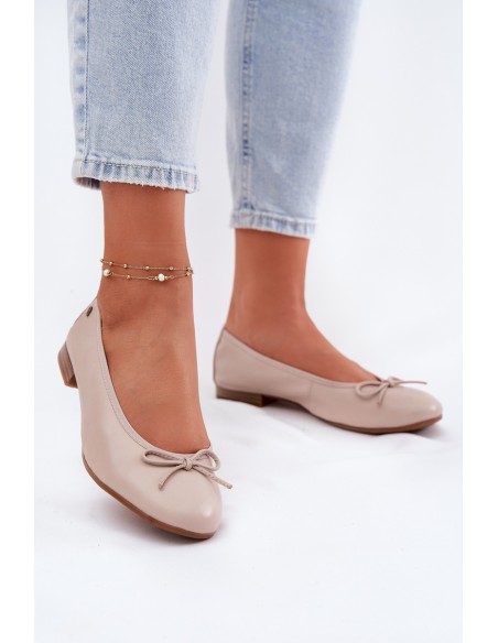 Leather Ballet Flats Women Maciejka P6800-04 Beige