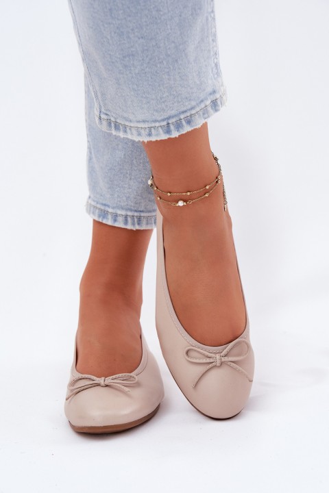 Leather Ballet Flats Women Maciejka P6800-04 Beige