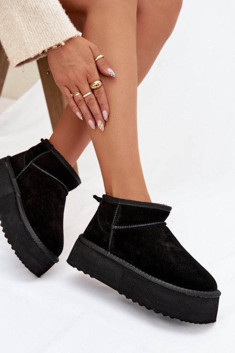 Women's Snow Boots Made of Natural Suede Black Mairene