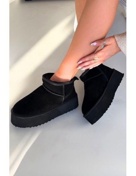 Women's Snow Boots Made of Natural Suede Black Mairene