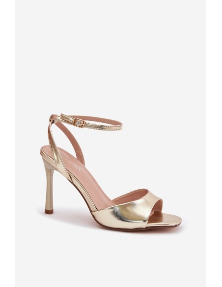 Women's High Heel Sandals With Imitation Leather Gold Olissey