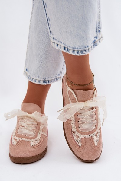 Women's Sneakers with Lace Pink Ilrene