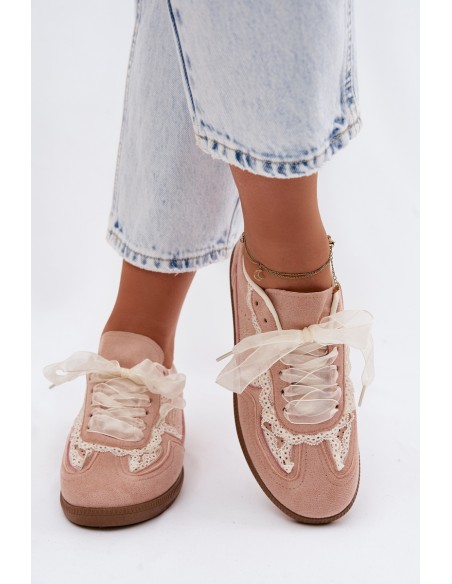 Women's Sneakers with Lace Pink Ilrene