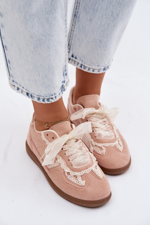 Women's Sneakers with Lace Pink Ilrene
