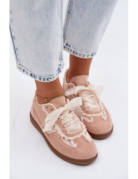 Women's Sneakers with Lace Pink Ilrene