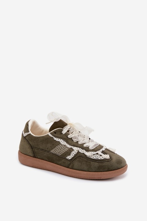 Women's Sneakers With Lace Green Ilrene