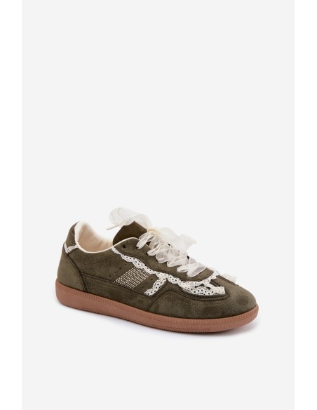 Women's Sneakers With Lace Green Ilrene