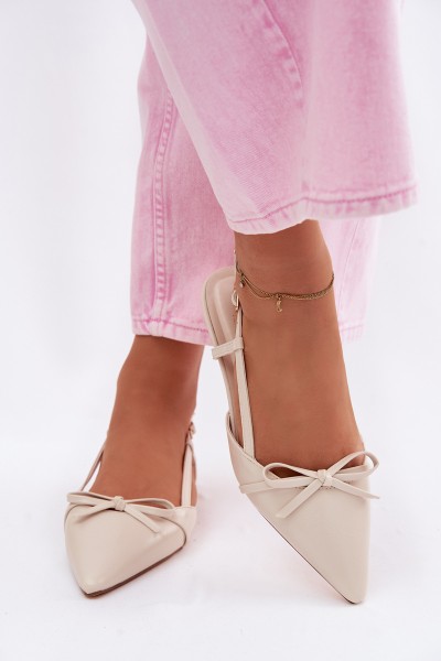 Women's Faux Leather Sandals Low Heel Light Beige Jelmera