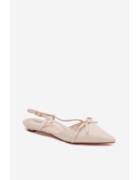 Women's Faux Leather Sandals Low Heel Light Beige Jelmera