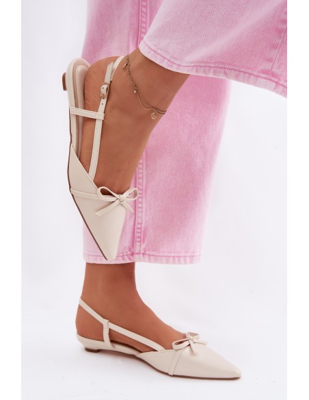 Women's Faux Leather Sandals Low Heel Light Beige Jelmera