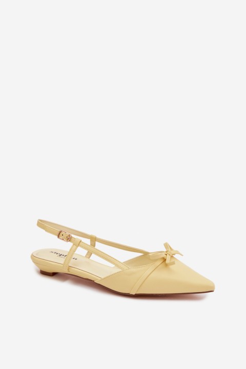 Women's Faux Leather Sandals Low Heel Yellow Jelmera