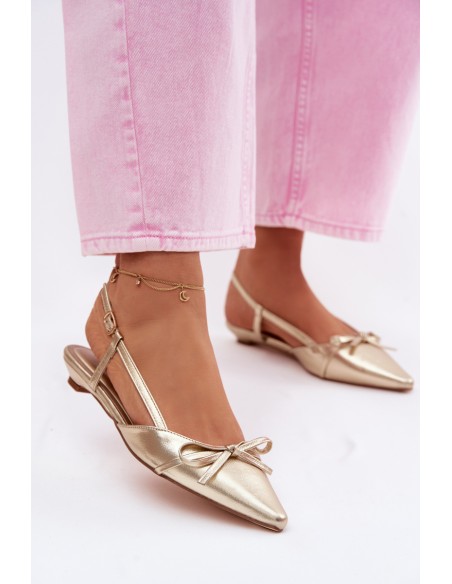 Women's Faux Leather Sandals Low Heel Gold Jelmera