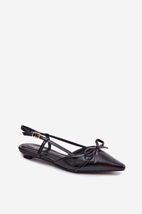 Women's Faux Leather Sandals Low Heeled Black Jelmera