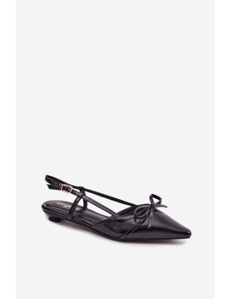 Women's Faux Leather Sandals Low Heeled Black Jelmera