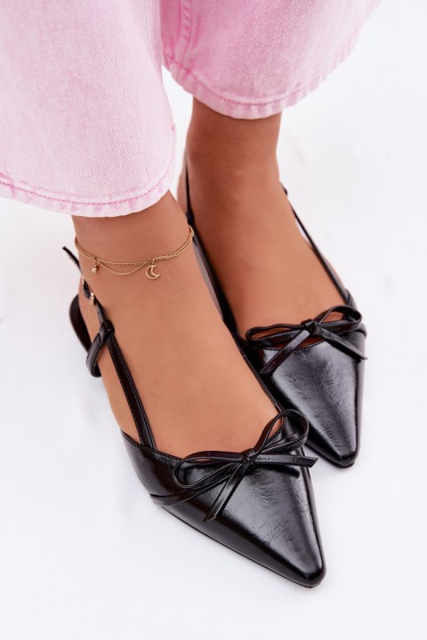 Women's Faux Leather Sandals Low Heeled Black Jelmera