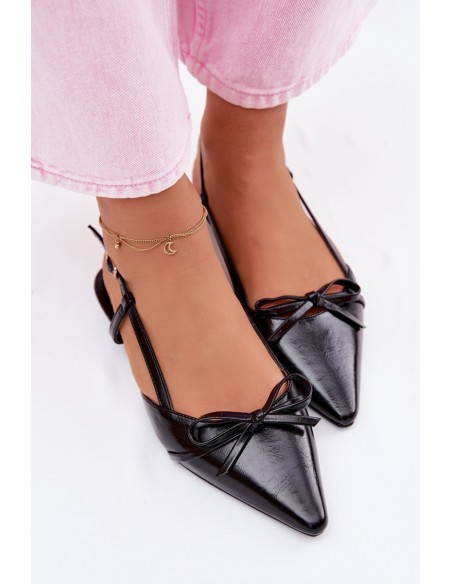 Women's Faux Leather Sandals Low Heeled Black Jelmera