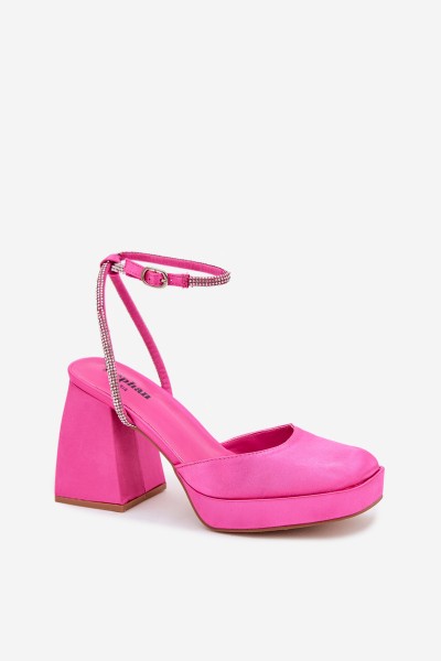 Women's Chunky Heel Platform Sandals With Straps Fuchsia Seraphina 2