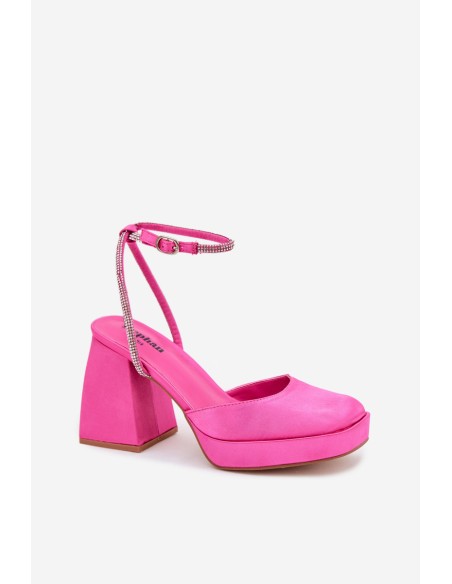 Women's Chunky Heel Platform Sandals With Straps Fuchsia Seraphina