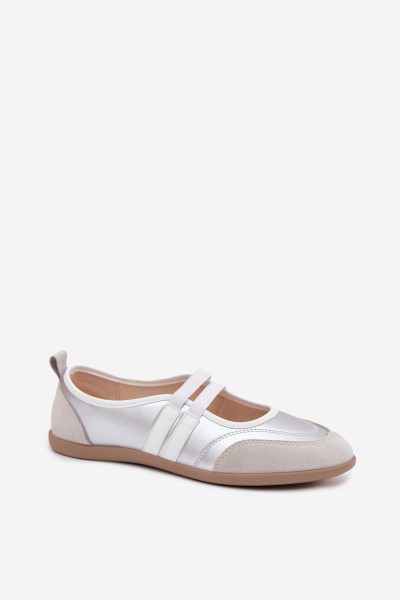 Sport Ballerinas With Elastic Straps Silver Donatella 2