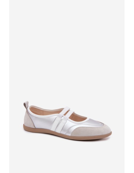 Sport Ballerinas With Elastic Straps Silver Donatella