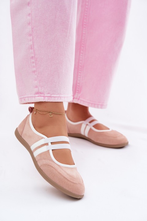 Sport Ballerinas with Elastic Straps Pink Donatella