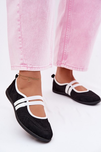 Sport Ballerinas with Elastic Straps Black Donatella