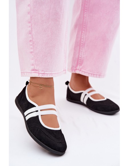 Sport Ballerinas with Elastic Straps Black Donatella