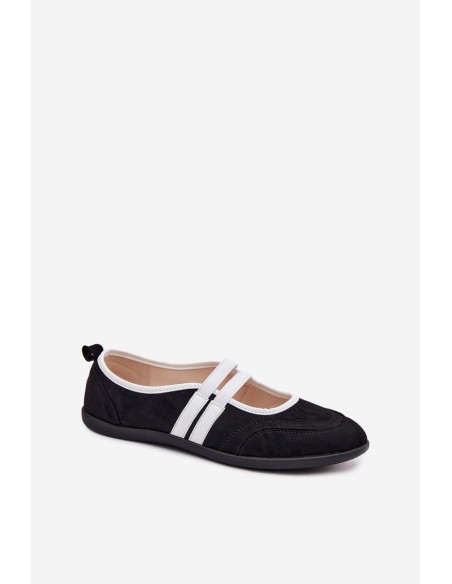 Sport Ballerinas with Elastic Straps Black Donatella