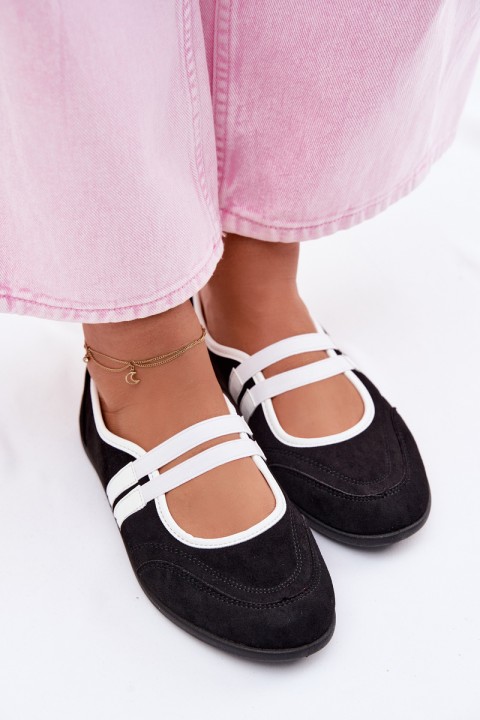 Sport Ballerinas with Elastic Straps Black Donatella