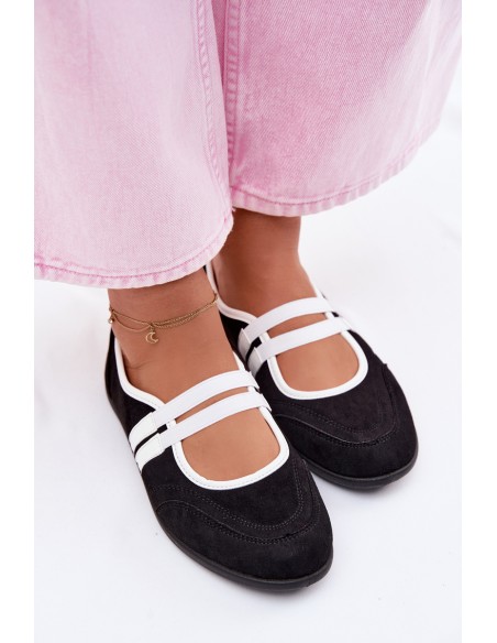 Sport Ballerinas with Elastic Straps Black Donatella