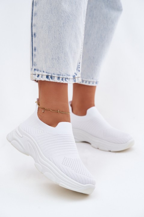 Material Slip-On Women's Sports Shoes White Floraine