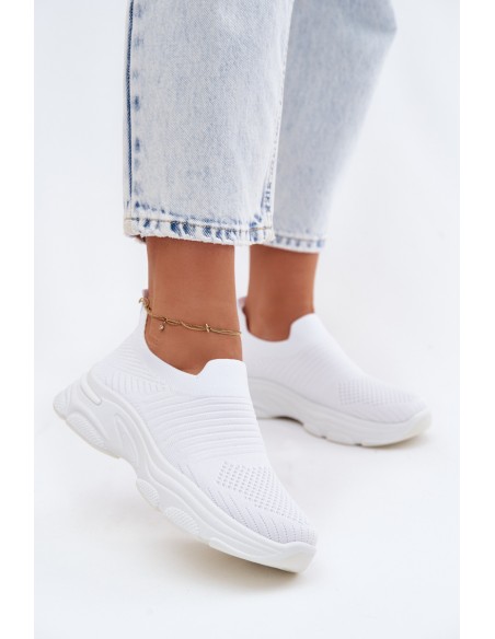 Material Slip-On Women's Sports Shoes White Floraine