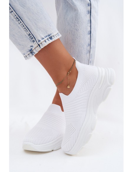 Material Slip-On Women's Sports Shoes White Floraine