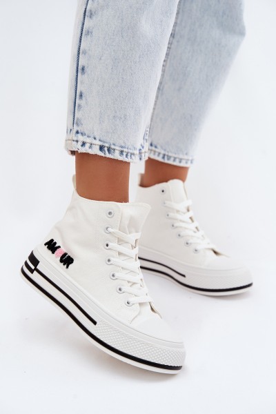 Women's High Platform Sneakers White Liline