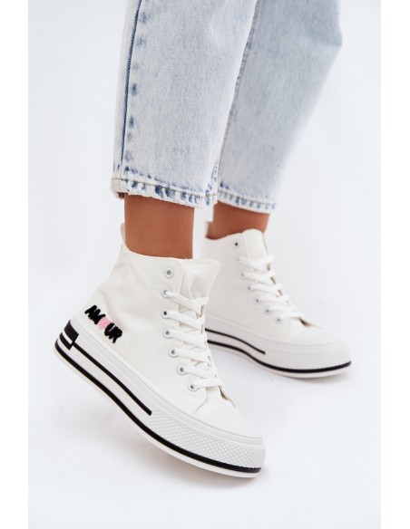 Women's High Platform Sneakers White Liline