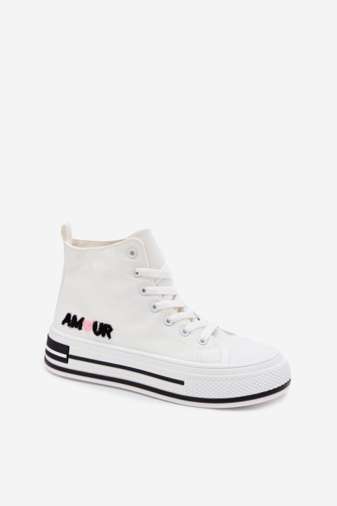 Women's High Platform Sneakers White Liline