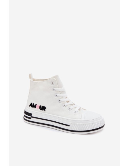 Women's High Platform Sneakers White Liline