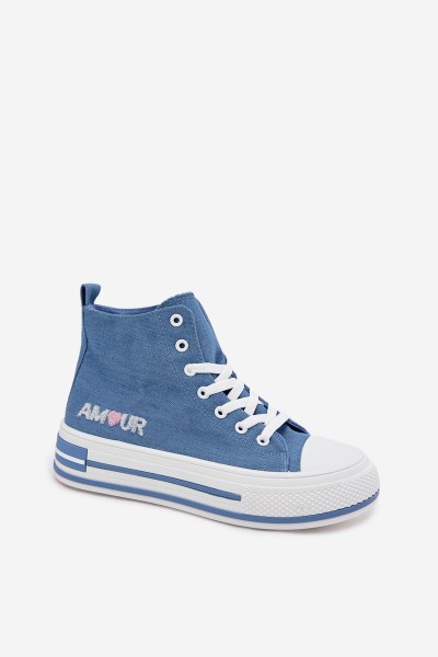 Women's High Platform Sneakers Blue Liline 2