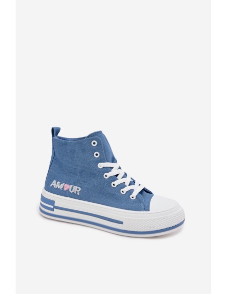 Women's High Platform Sneakers Blue Liline