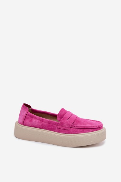 Vinceza Fuchsia Natural Suede Platform Moccasins 2