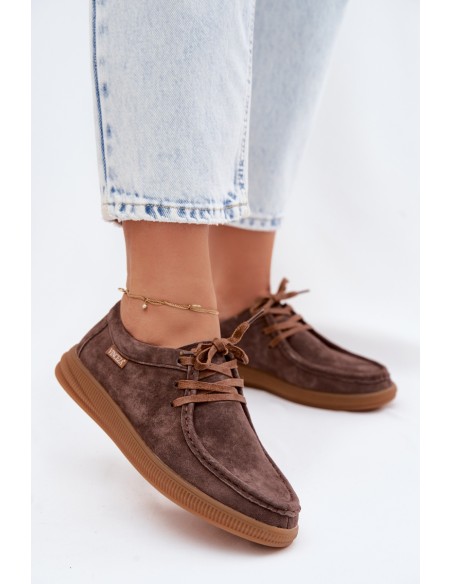 Vinceza 95391 Brown Leather Suede Shoes
