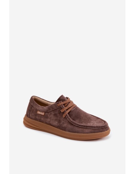 Vinceza 95391 Brown Leather Suede Shoes