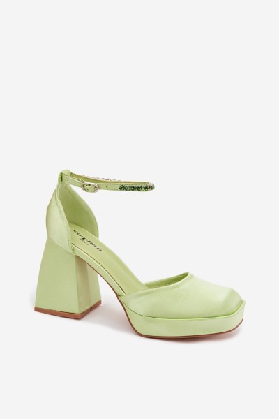 Green Block Heel Sandals Calistae 2