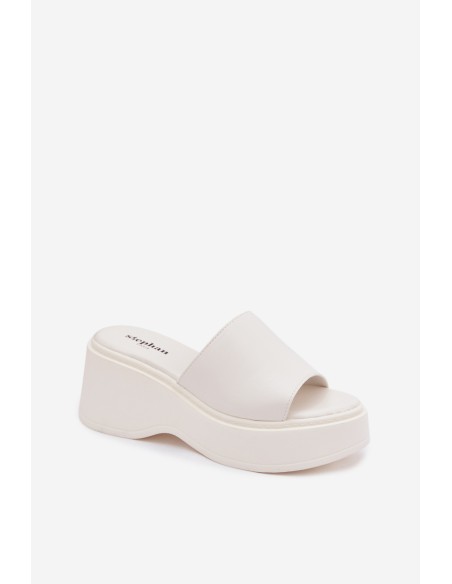 Women's Platform White Virelia Slides