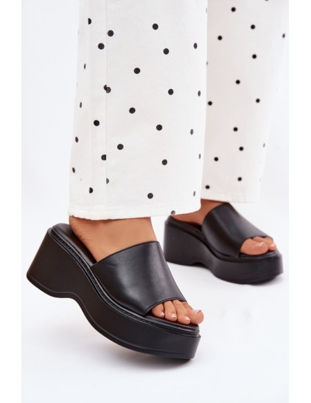 Women's Platform Black Sandals Virelia