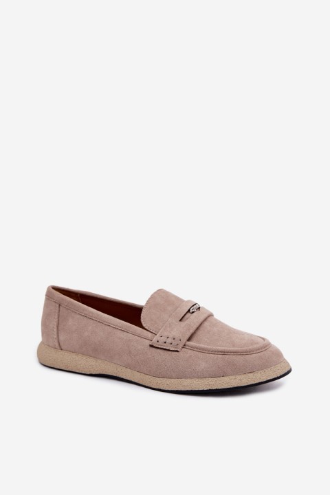 Women's Suede Imitation Moccasins Vinceza Beige