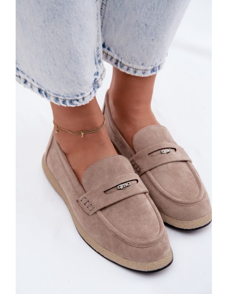 Women's Suede Imitation Moccasins Vinceza Beige